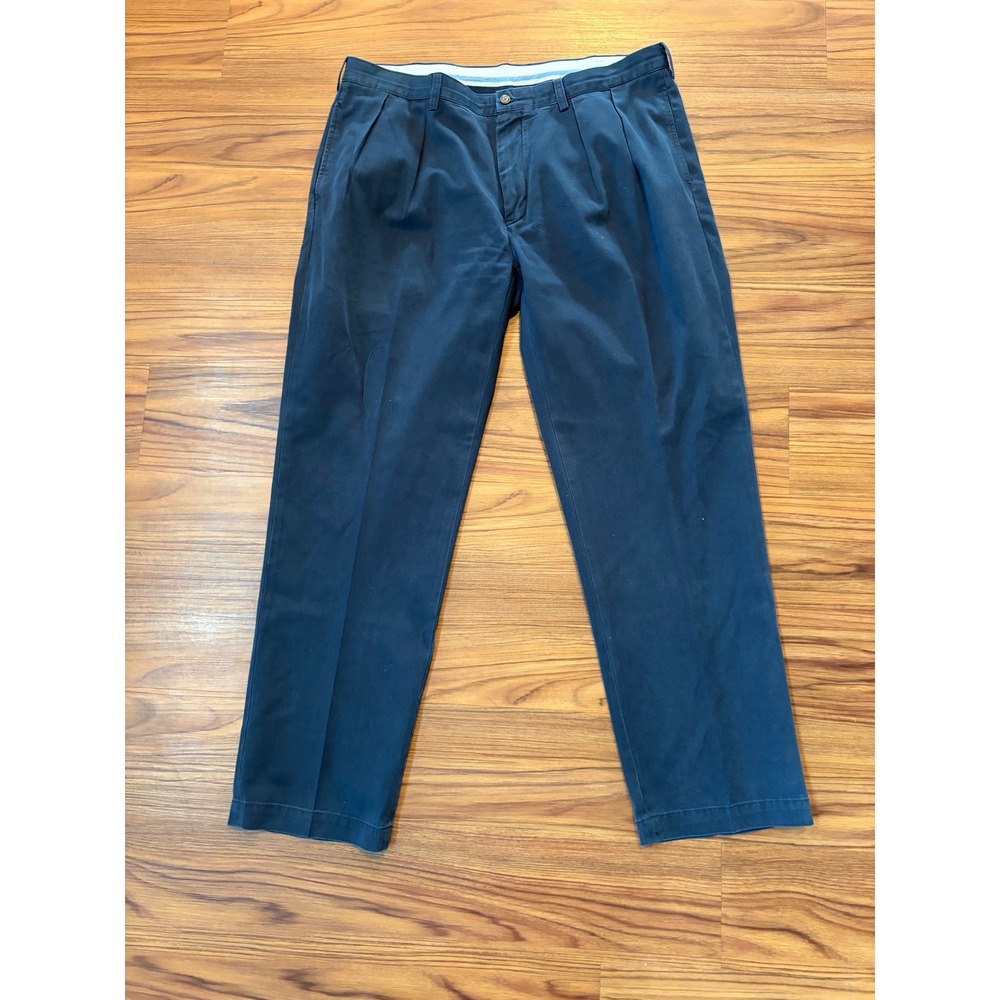 Polo Ralph Lauren Classic Fit Pleated Chino Pants Navy Blue Mens 40x32 Cotton